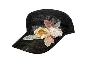 Модный роскошный дизайнер блестящий блески 3D Flower Summer Breshats Bashals Baly Ball Caps Sun Hats for Women8647702