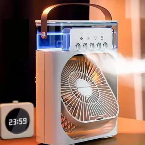 Fan Air Conditioners Mini Portable USB Electric LED Night Light Water Mist Fun 3 In 1 Humidifie For Home 240422