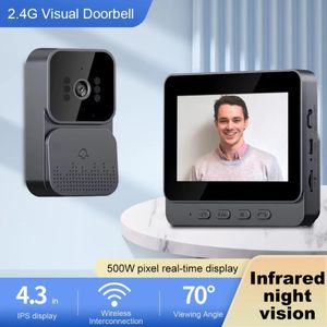 Camera da video del campanello Intercom Inteligente Wireless Door Bell Night Vision 4.3 Poinch Screen per Sicurezza Smart Home Apartment 240430