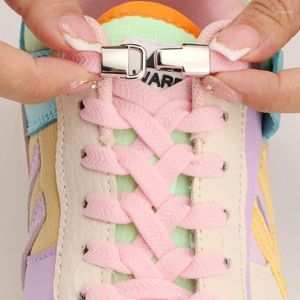 Shoe Parts No Tie Laces Flat Metal Buckle Elastic Shoelaces Casual Shoes For Men And Women Lazy Shoelace Rubber Band Shoestring