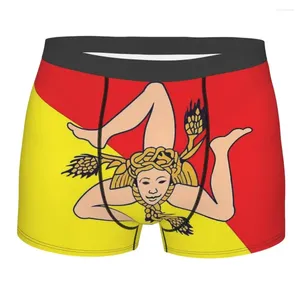 Underbyxor Sicilien National Flag Cotton Panties Herrkläder Bekväma shorts Boxer Briefs