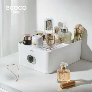 Косметический организатор Ecoco Makeup Organizer Cosmetics Hessure Box с большой емкостью настольные ювелирные украшения ящик для помады офисные канцелярские товары Q240429