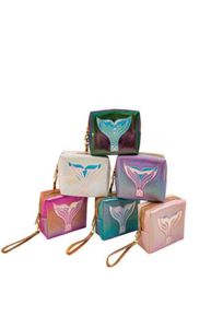 Mermaid Laser Makeup Bag PU Cosmetic Pouches Creative Storage Pouch Handle Waterproof Travel Wash Bags Handbag Wallet SN23853684359
