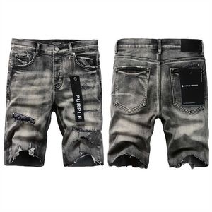 Jeans de designer roxo shorts Hip Hop