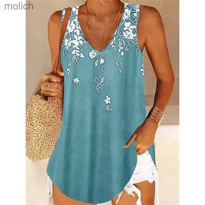 Women's T-Shirt S-5XL Womens Fashion T-shirt Summer Sleeveless Tank Top Casual Print Extra Large Womens V-neck T-shirtWX