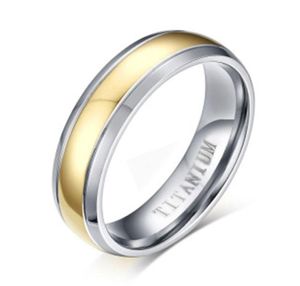 Silver Gold Mens Womens Titanium Steel Wedding Pierścienie Grawerowanie 3308698