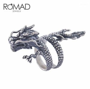 Band Rings Punk Animal Dragon Ring 100 Real 925 Sterling Silver For Men Women Vintage Retro Party Unisex Jewelry Z417327753