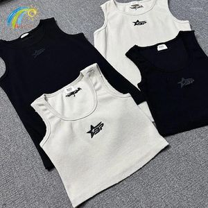 Herren Tanktops Männer Frauen Paar lässigen gebrochenen Planeten hochwertiger Baumwollstickstärkern Summer Schwarz weiß ärmellose T-Shirt