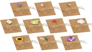 Cartões de felicitações de flores secas cartões feitos à mão cartões vintage kraft blank Note Card Notes for Birthday Party InvitAtat7340078