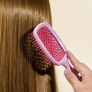 Flytande tvåldispenser hårbotten massage bred tänder luft kudde kammar som ihåliga ut hemsalong diy professionella frisörverktyg