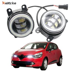 Assemblaggio delle luci della nebbia a LED EEMRKE 30W/ 40W per Renault Clio IV BH KH 2012-2018 con lenti a taglio chiaro Eyes Drl CAR PTF Daytime Running Light 12V Fog Lampada