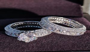 925 Sterling Silver Luxury Bold Big Wedding Rings uppsättning för brudkvinnor Engagemang Afrikansk finger julklappsmycken R44288467153