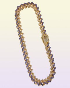 Halsband för män hiphop 15mm guldfärg bling is ut kristall miami kubansk kedja guld silver halsband som säljer hiphop juden4255023