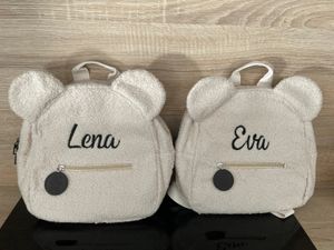 Bolsa de mochila bordada personalizada Bolsa de mochila leve Plush Bear Kids Nome personalizado Presente para meninos meninas senhoras Y240429