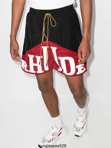 デザイナーRhude Print Drawstring Reflective Shorts Summer High Street Alphabet Hip Hop Slacks Beach Nickel Hipster AsianサイズM-3xl