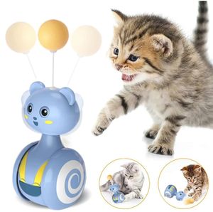 Cat Interactive Feather Toys Pet Bumbler Funny Toy Interactive Cats Toys Cat Rolling Teaser Feather Wand Toys Rotating Ball 240429