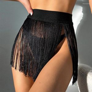 Sexy Fringe Mini spódnica na plaży wakacyjne bikini pokrywka stroju kąpielowego