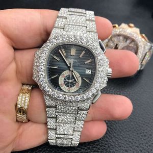 Лучший продавец хип -хоп индивидуально обледененный со льдом Moissanite for Men vvs Diamond Watch Gift