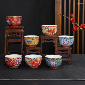 Teaware Sets Enamel Colored Retro Tea Set Creative Single Cup Household Master Ceramic Products