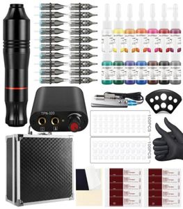 Tattoo Guns Kits Professional Kit Power Supply Rotary Pen with Box Mast Set Permanent Makeup Cartridge Needletattoo Kitstattoo4782587