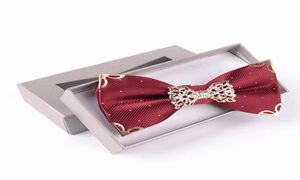 금속 나비 넥타이 폴리 에스테르 조절 가능한 매듭 넥타이 나비 men039S 장식 된 넥웨어 박스형 선물 4837318