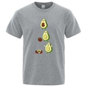 Erkek Tişörtler Karikatür Sevimli Avokado Komik Adam Giyim Hip Hop Gevşek T-Shirt Nefes Alabilir Strt Üstler Desen Pamuk Spor Giyim Yaz Tshirt y240429