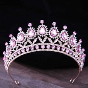 Tiaras barock lyxig ab crystal tiara krona hår smycken diadem födelsedagsfest bröllop present strass brud krona tillbehör