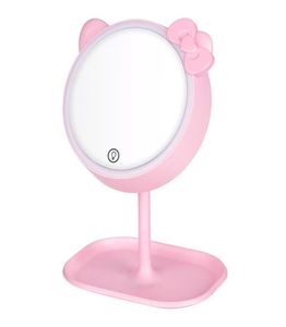 Компактное зеркала розовая кошачья макияж зеркал со светодиодным прикосновением SN Vanity регулируемый свет Cosmetic1841821