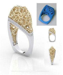 Jóias de moda vintage do hip hop 925 Silvergold Pavor Pavor de zircão cúbico Anel de diamante Women Wedding Net Ring For Lovers034228020