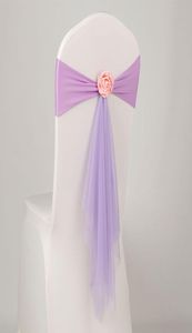 10個の結婚式の装飾椅子バックオーガンザチェアサッシスパンデックスサッシーローズボール人工花とオーガンザチェアサッシウェディ5063621