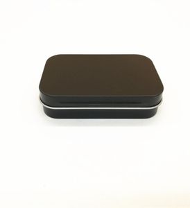 Новое прибытие черное прямоугольник Подарочный металлический шкаф для хранения герметичной оловянной коробки 95x60x21 мм без шарнира2933497