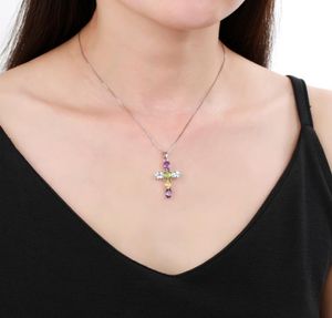 GEM'S BALLET 925 Sterling Silver Necklace For Women Natural Amethyst Topaz Colorful Gemstone Pendant Jewelry 20215908387