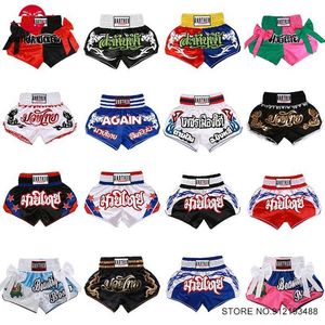 Costumi da bagno maschile muay thai pantaloncini in raso pantaloni da allenamento da donna maschile ragazze arti marziali alle prese taekwondo q240429