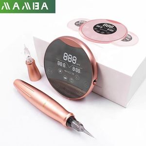 Mamba Biomaser P90 PMU Tattoo Machine Pen Set Universal Cartridge Needle Dermografo Rotary Pen for Training Eyebrow Small Tattoo 240422