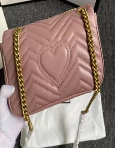 패션 Marmont Bag Love Heart v wave 패턴 가방 가방 체인 핸드백 크로스 바디 지갑 레이디 가죽 클래식 스타일 토트 6515879