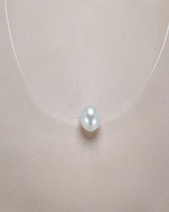 Letnie style prawdziwie Pearl Naszyjnik dla kobiet S925 Srebrny naszyjnik 89 mm White Pearl Pendant Wedding Prezent Świąteczny 5307028