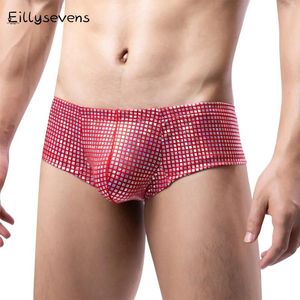 Underpants Herren -Pailletten -Boxer Trend sexy personalisierte elastische Fun Boxer Shorts Low Taille Komfortable atmungsaktiven Club Small Slips