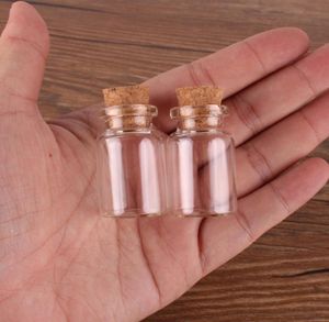 100pcs 2235125mm 6ml Mini Glass Perfume Spice Bottles Tiny Jars Vials With Cork Stopper pendant crafts wedding gift6794733