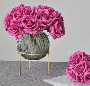 Dekorativa blommor 5st Rose Bouquet Artificial Silk Big Real Looking Flower for Wedding Bridesmaid Party Centerpieces Arrangement