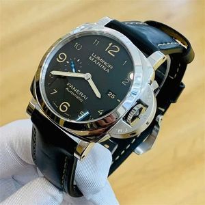 Panerai Mens Luminorss Marina Bilek Saatleri Mekanik Otomatik İzleme 44mm Otomatik Mekanik Mens Saat Sporları Hassas Çelik Su Geçirmez Tam SE