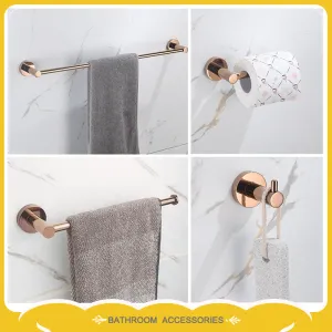 Set di asciugamani a barra igienica portacamera Accessori per bagno in acciaio inossidabile set di ganci per gancio a parete oro rosa