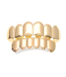 Новый настраиваемая посадка 14K Золотая хип -хоп зубы Grillz Caps Top Bottom Grill для MAN6395150