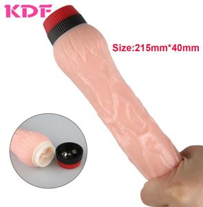 Kraftfulla dildo vibratorer för kvinnor mjuk riktig hud känner stor kuk penis vibrerande g spot massager sexleksaker för kvinnor par y1899426987