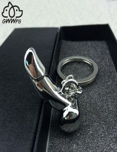 GWWFS Erkek Penis Anahtar Zincirleri Erkekler İçin Hediyeler Kadın Gümüş Renkli Metal Alaşım Moda Genitalleri Araba Anahtar Key Ring Erkek Takı 2019 J4113313