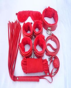 Value Bondage Gear Pack Kit System 7 Stücke rotes ganzes weltweites Kunstleder 7 PCs Drei Farben rot Pink Black6072364