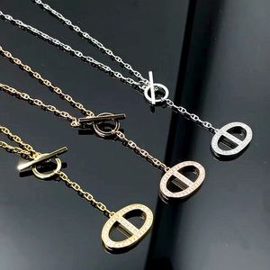 925 Sterling Silver Designer Necklace Chaine D Ancre Necklace Gold Necklace For Women Letter H Necklace Designer Jewelry Diamond OT Buckle Custom Pendant Chain Chain