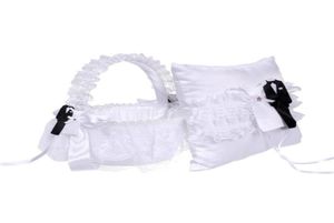 Gift Wrap European And American Wedding Suit Bride Satin Hand Basket Silk Lace Rings Pillow Flower Girl Baskets Accessories78069444763034