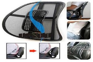 Lumbalkissenmassage Cool Black Mesh Lumbal Back Brace Support für Büro -Heimsitzstuhl vier Saisons Gesunde Taillenpad9302739