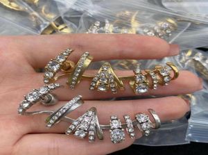 1 piece Ear Cuff Hiphop Rock Punk Earring Ear Studs Skull Skeleton Head Crystal Diamonds Earbone Clip Earrings Women Man Halloween5168418