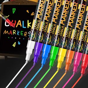 طباشير سائل قابلة للمحو LED Highlighter Fluorder Marker Suit for Blackboard Glass Window Painting Advertisement 240430